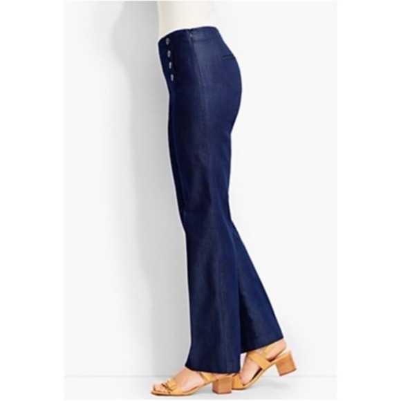 Talbots • NWT Sailor Button Straight Leg Pants Dark Wash Denim Size 16W - Picture 3 of 12